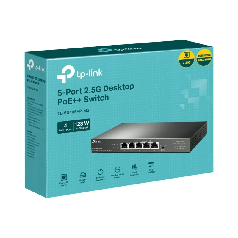 Switch TP-LINK TL-SG105PP-M2/ 5 port / 2.5Gigabit / RJ45 / steel case 4