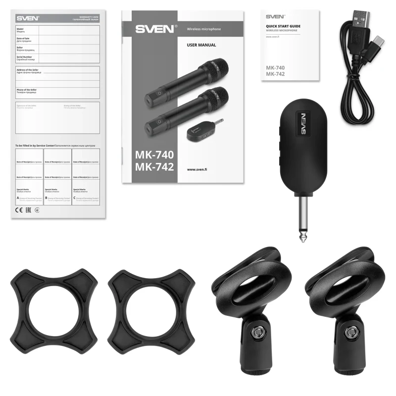 Set de doua microfoane wireless SVEN MK-742 / Wireless / Black 7