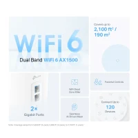 Mesh Wi-Fi 6 System TP-LINK Deco X10(2-pack)/ AX1500 Dual Band /  2 LAN/WAN Gigabit Port 2