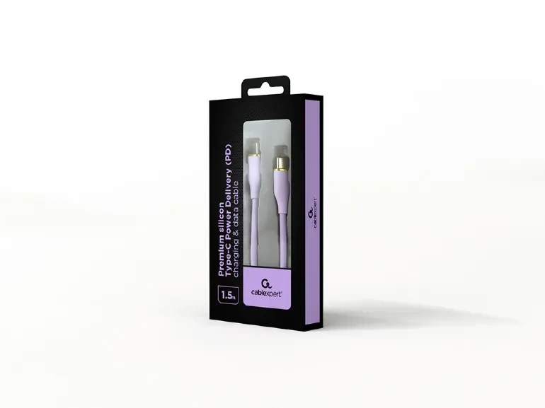 Cablu Type-C la Type-CCablexpert CC-USB2S-CMCM-1.5M-P / 1.5 m/  Violet 2