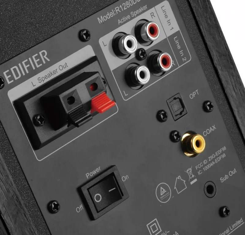 Boxe Edifier R1280DBs Black / 42W RMS / Qualcomm Bluetooth 5.0 / Audio in: 2x RCA / optical / coaxial / AUX / remote control / wooden / (4”+1/2') 4