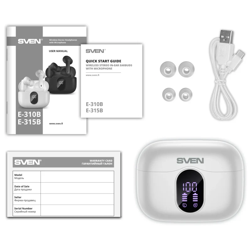 Casti SVEN E-310B, White 6