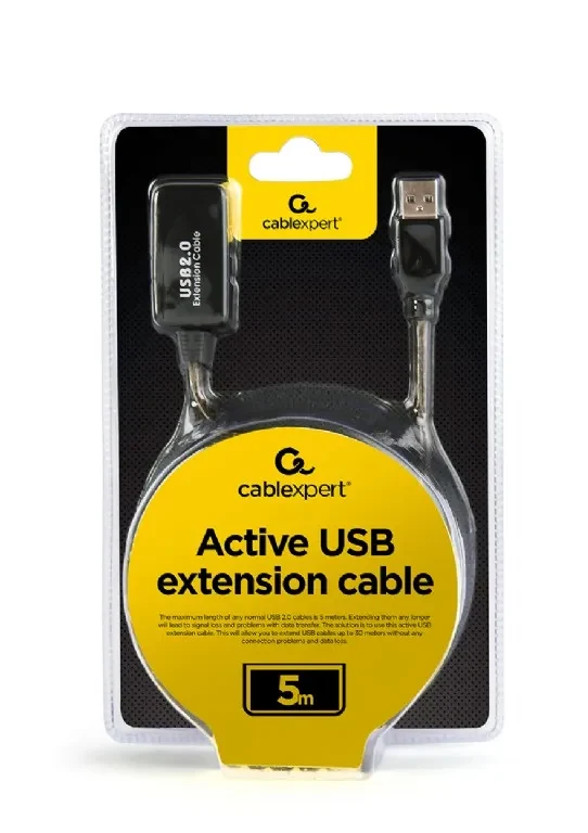 Cablu prelungitor USB 2.0 activ Gembird UAE-01-5M, 5 m, negru 4