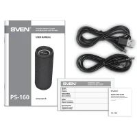 Boxa portabila SVEN PS-160, Black / 12W / Bluetooth / FM / USB / microSD / 1200mA*h 6