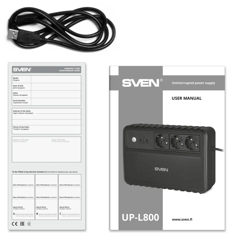 UPS SVEN UP-L800 / AVR / 800VA /400W 5