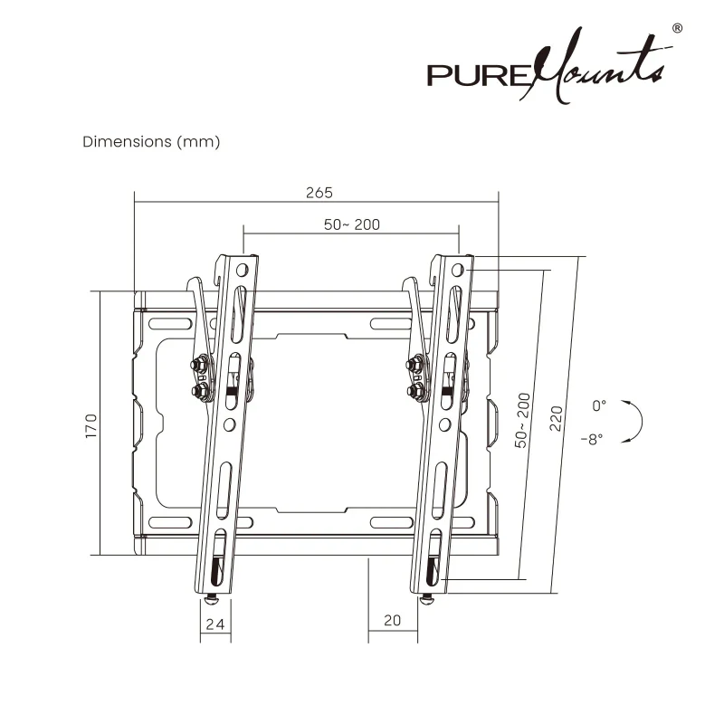 Suport TV de perete pentru 23-43” PureMounts BT210 4