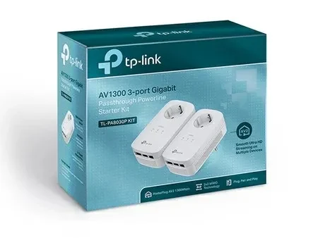 Powerline Adaptor TP-LINK  TL-PA8030P KIT / 1300Mbps  / 3 Gigabit LAN Port 3
