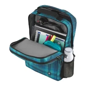 16.1” NB Backpack - HP Campus XL Tartan Plaid Backpack - Extra-Padded Floating Laptop Pocket, a Double-Coil, Lockable Zipper, Rain-repellant Material. 4