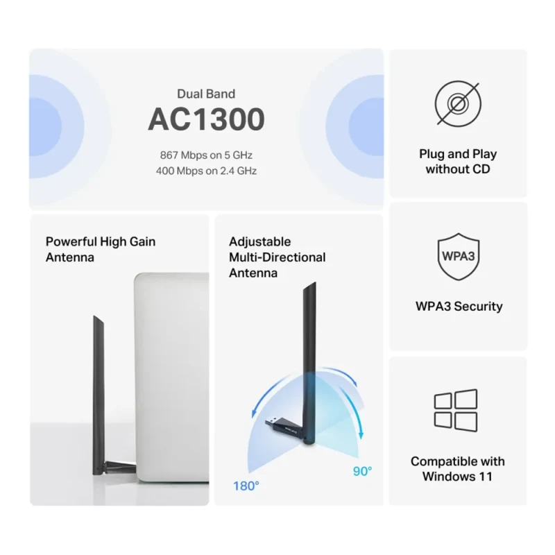 USB2.0 Adaptor / Wi-Fi 5 / MERCUSYS MA30H 3
