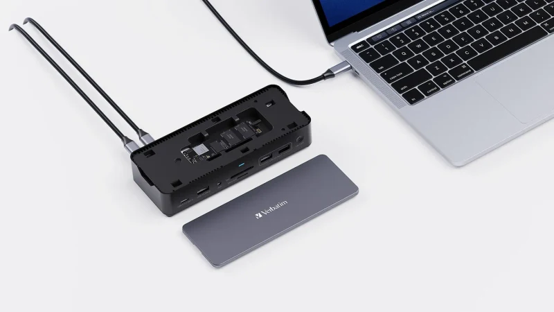 Doc-Station Verbatim USB-C Pro CDS-15S wtih M.2 NVMe slot, 15 ports 3