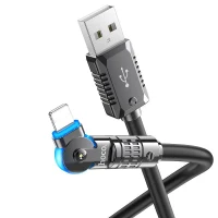 Cablu USB la Lighning HOCO “U118 Triumph” / 1.2m / Zinc alloy / 27W / up to 3A / Black