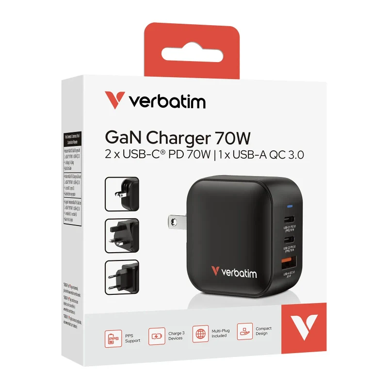 Incarcator USB  Verbatim Mini GaN Charger 70W 6