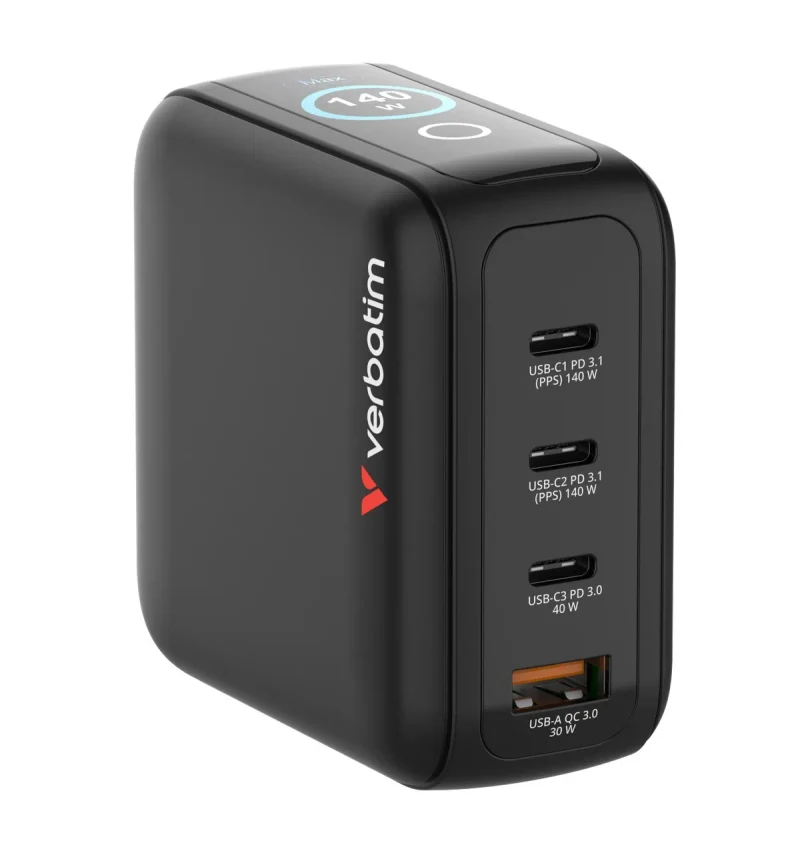 Incarcator USB Verbatim Mini GaN Charger with Display 140W 2