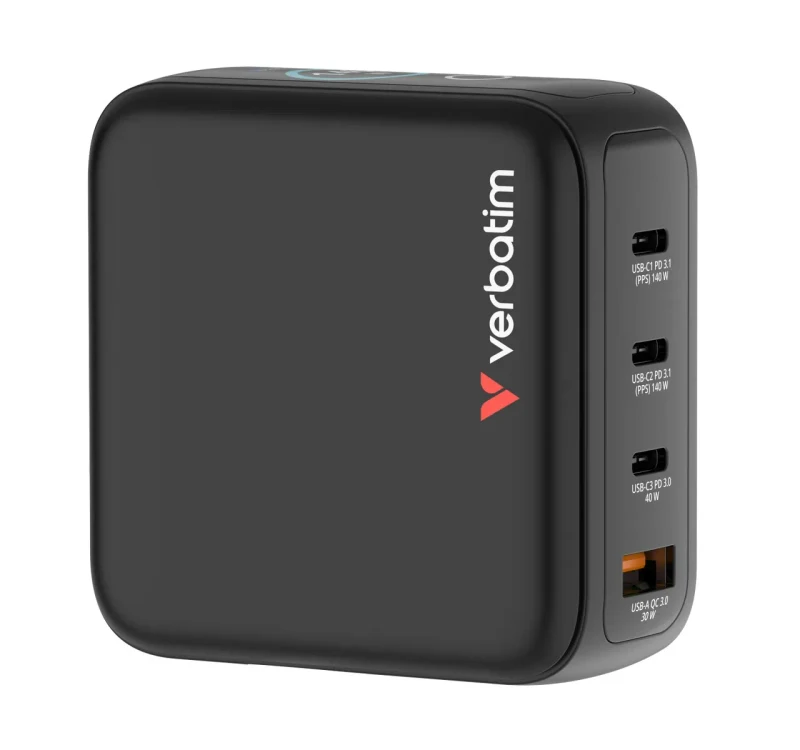 Incarcator USB Verbatim Mini GaN Charger with Display 140W 3