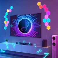 Panouri LED hexagonale GOVEE Glide Hexa Light Panels / 10 Pack / Wi-Fi + BT / Multicolor 4