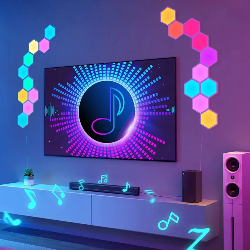 Panouri LED hexagonale GOVEE Glide Hexa Light Panels / 10 Pack / Wi-Fi + BT / Multicolor 4