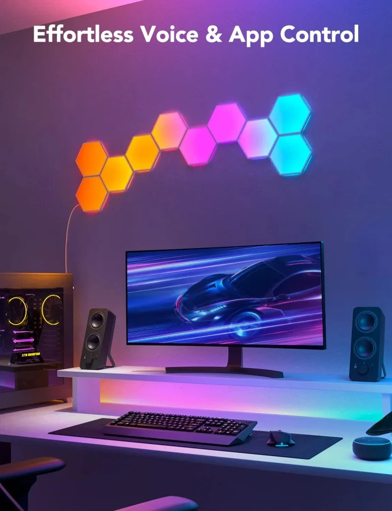 Panouri LED hexagonale GOVEE Glide Hexa Light Panels / 10 Pack / Wi-Fi + BT / Multicolor 6