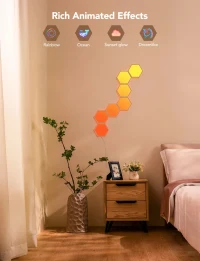 Panouri LED hexagonale GOVEE Glide Hexa Light Panels / 10 Pack / Wi-Fi + BT / Multicolor 8