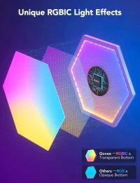 Panouri LED hexagonale GOVEE Glide Hexa Light Panels / 10 Pack / Wi-Fi + BT / Multicolor 2