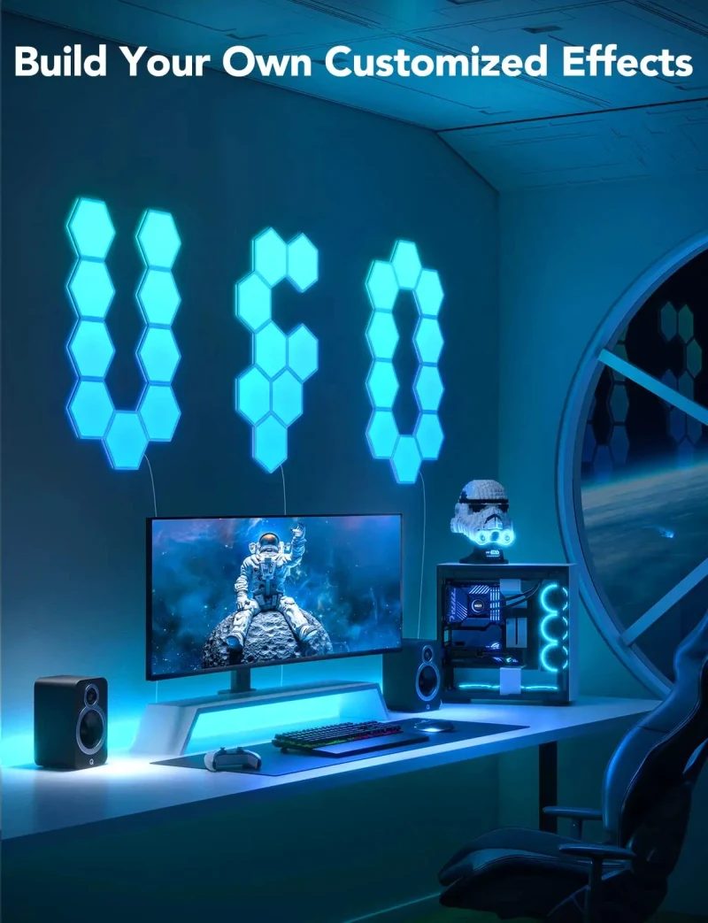 Panouri LED hexagonale GOVEE Glide Hexa Light Panels / 10 Pack / Wi-Fi + BT / Multicolor 3