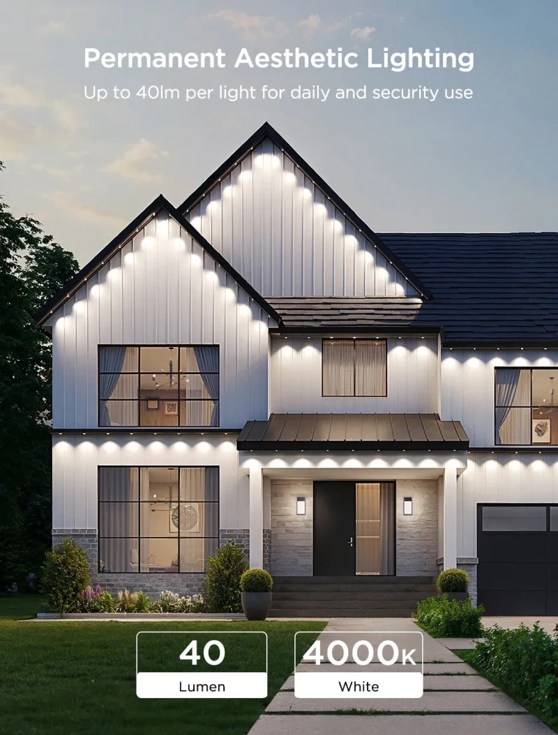 Lumini de exterior GOVEE RGBICW Permanent Outdoor Lights 2 30M, 72 Lights 3