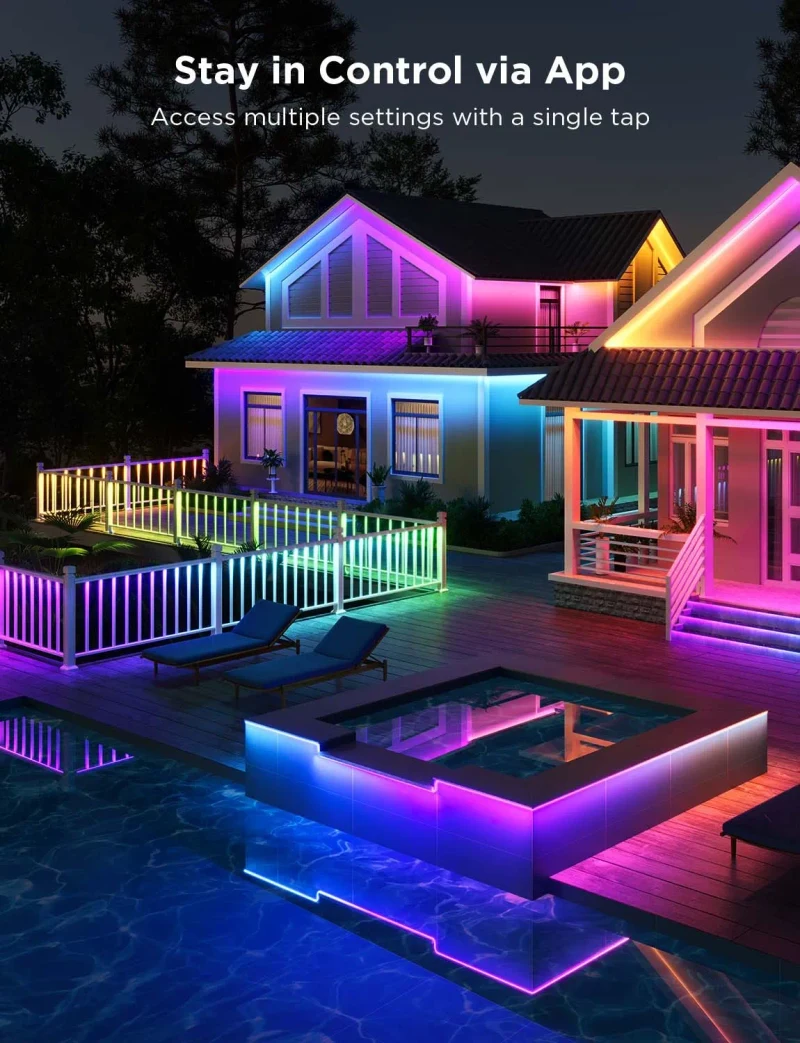 Banda LED de exterior GOVEE RGBICWW Outdoor Strip Light Pro 10M 4