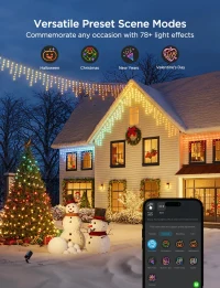 Luminite sub forma de turturi de exterior GOVEE RGBIC Icicle Ligths 10M 7