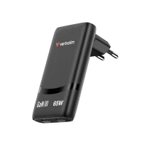 Incarcator USB VERBATIM Fold 'n' Go GaN Charger 65W / Dual USB-C/ Black