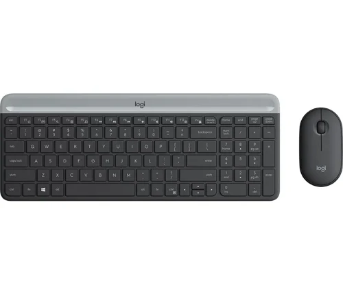 Tastatura cu mouse Wireless Logitech Combo MK470 Slim/ 2.4GHz nano USB receiver/ Graphite