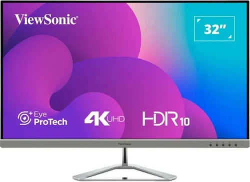 31.5” Monitor VIEWSONIC VX3276-4K-MHD-2 / 4K / 4ms / Silver/Black