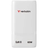 Incarcator USB VERBATIM Fold 'n' Go GaN Charger 65W / Dual USB-C/ White 2