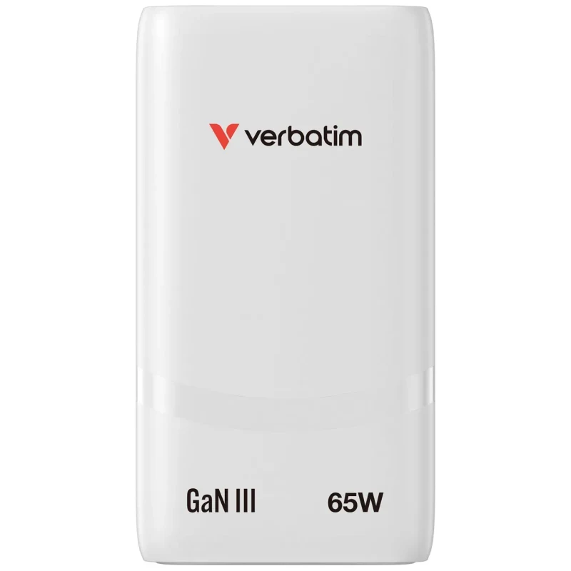 Incarcator USB VERBATIM Fold 'n' Go GaN Charger 65W / Dual USB-C/ White 2
