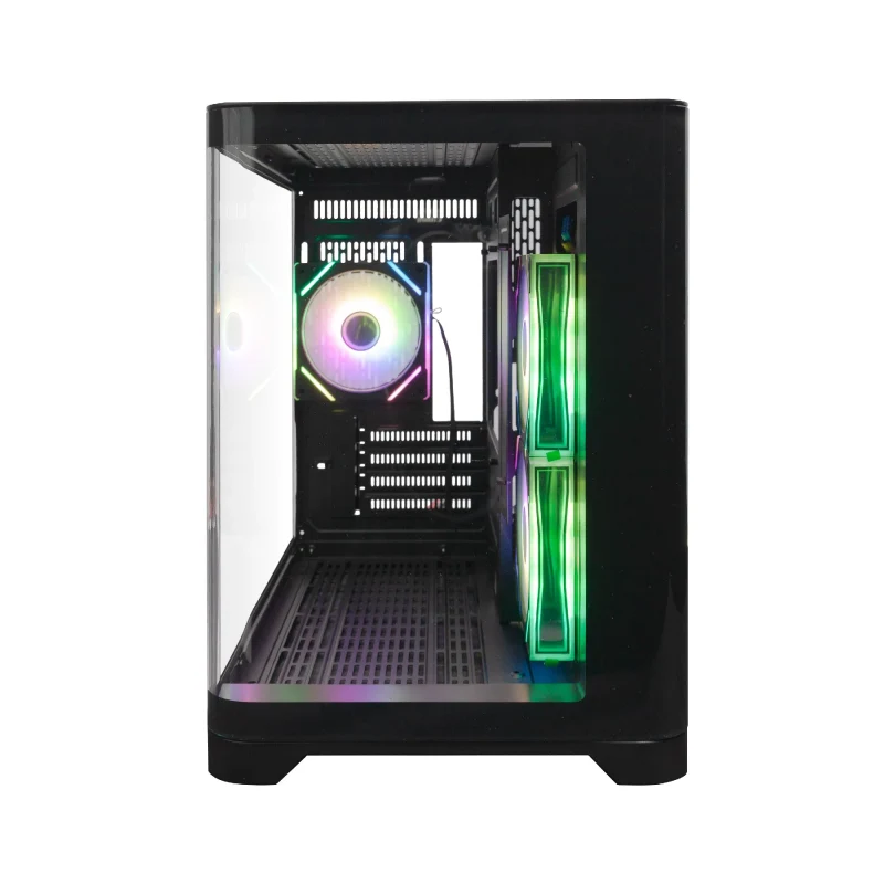 Carcasa 1STPLAYER UV5 / no PSU / Side-Window / 3x120mm / mATX / Black 2