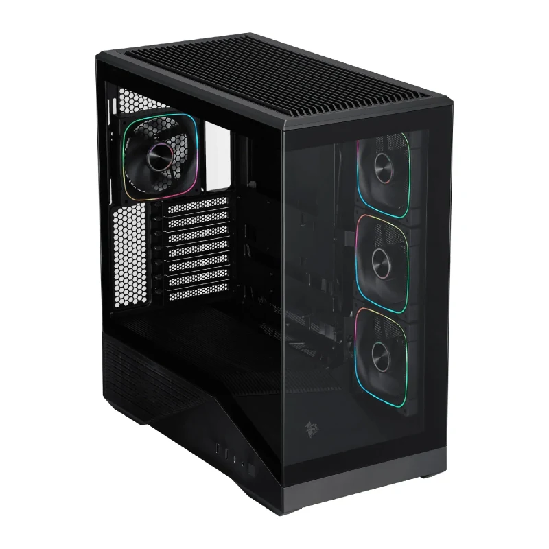 Carcasa 1STPLAYER GM7 / w/oPSU / Side-Window / 3x120mm / ATX / Black 2