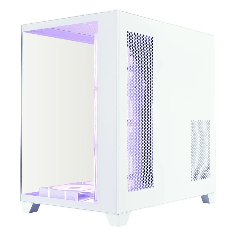 Carcasa 1STPLAYER MV8-TP / no PSU / Side-Window / 7x120mm / ATX / White 4