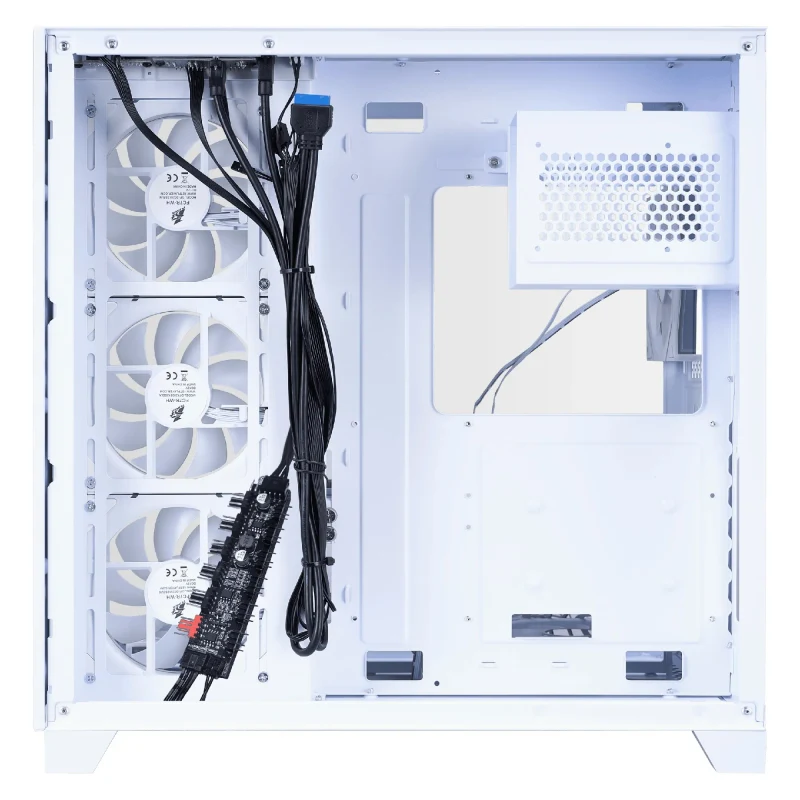 Carcasa 1STPLAYER MV8-TP / no PSU / Side-Window / 7x120mm / ATX / White 5