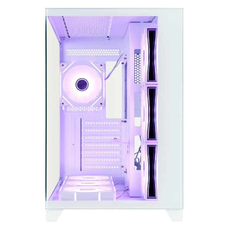 Carcasa 1STPLAYER MV8-TP / no PSU / Side-Window / 7x120mm / ATX / White 3