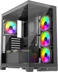 Carcasa 1STPLAYER Mi8 / no PSU / Side-Window / 7x120mm / ATX / Black
