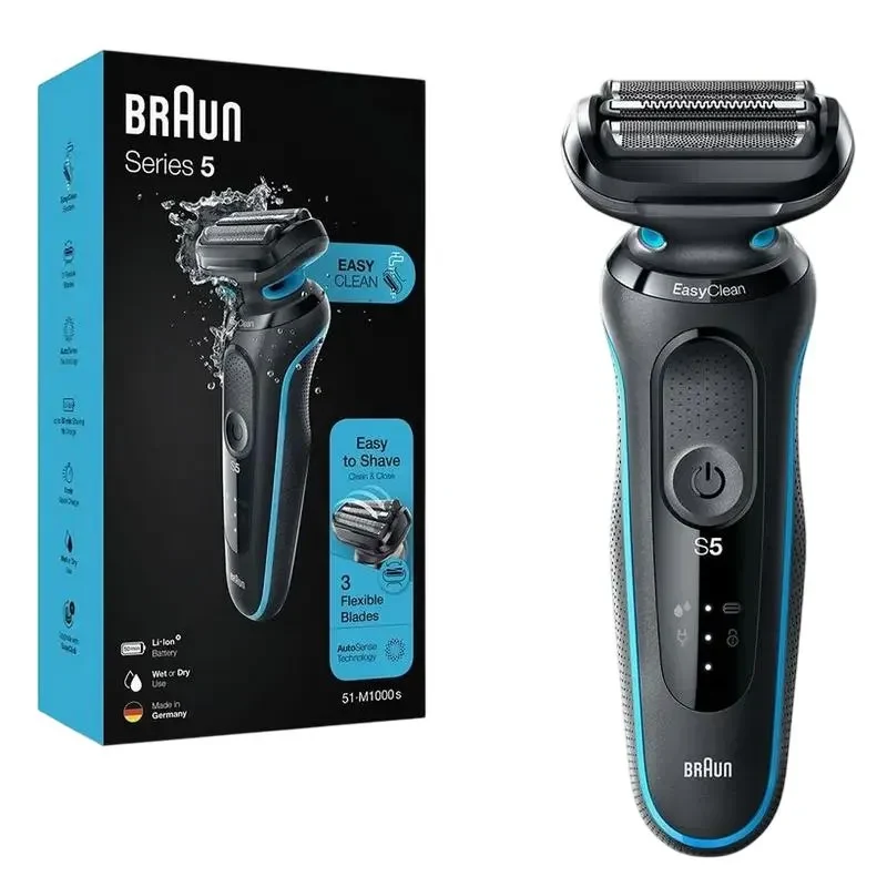 Men's Electric Shaver Braun 51-M1000s, Black | Blue 4