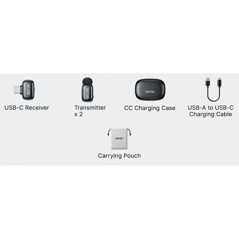 Portable Recording Microphone Boya mini 2-02, Wireless, Black 2