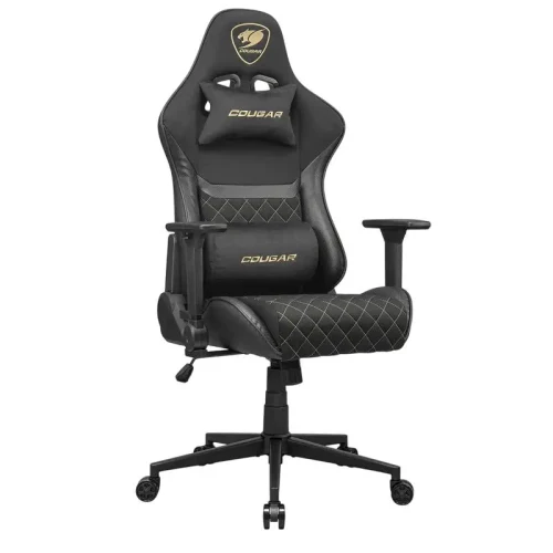 Gaming Chair Cougar Armor One V2 Gold F, PVC Leather, Black | Gold