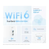 Mesh Wi-Fi 6 System TP-LINK Deco X10(3-pack)/ AX1500 Dual Band /  2 LAN/WAN Gigabit Port 2