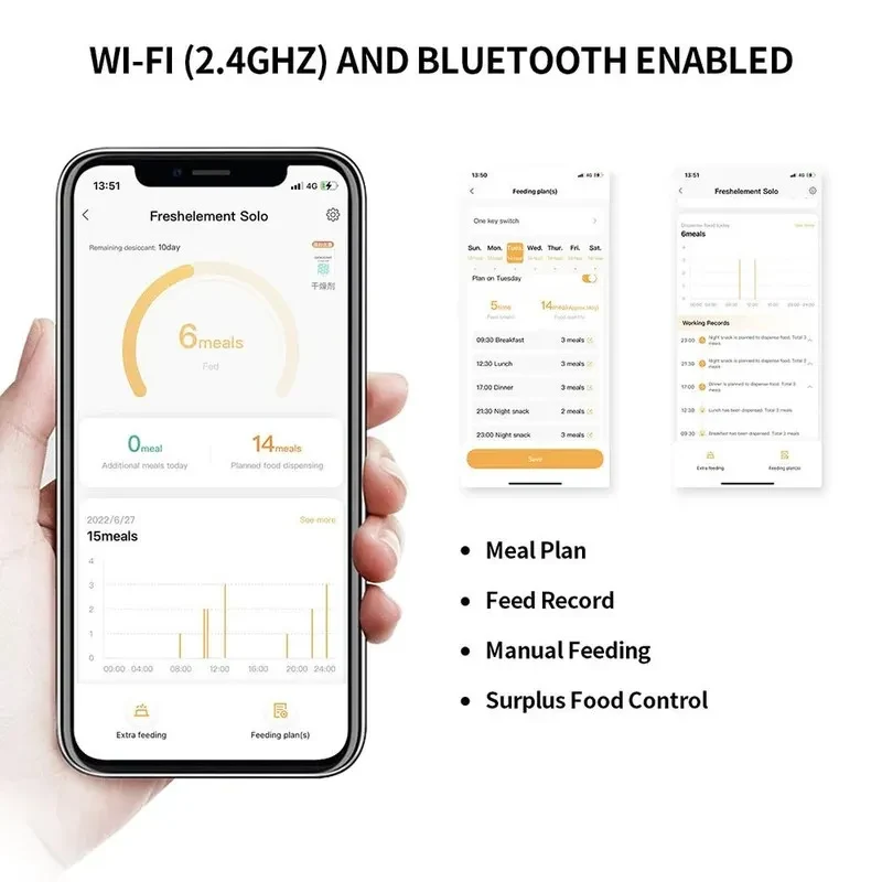 Dispenser inteligent de alimentatie pentru animale de companie Petkit Fresh Element SOLO/ Wi-Fi and Bluetooth / 3L 4