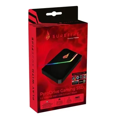2.5” SSD Gaming Extern Verbatim Surefire PyroDrive / 2TB / USB 3.2 Gen1 / Black 5