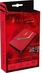 2.5” SSD Gaming Extern Verbatim Surefire PyroDrive / 2TB / USB 3.2 Gen1 / Red 5