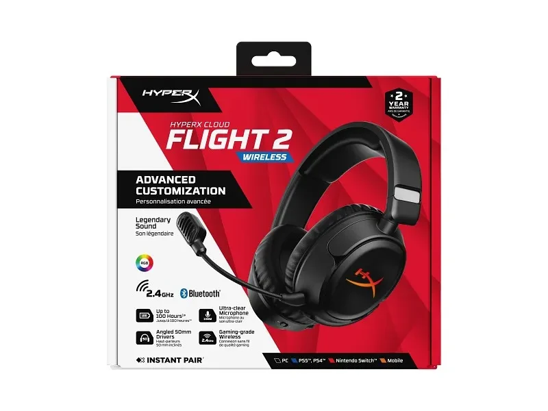 Casti Wireless Gaming HyperX Cloud Flight 2, black, [B5VC4AA] 6