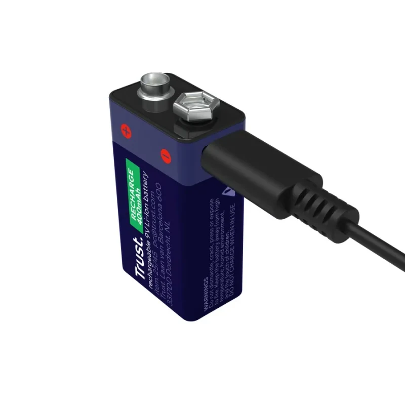 Trust Baterie de 9V, reincarcabila prin USB-C, 400mAh, 1 Pack 3