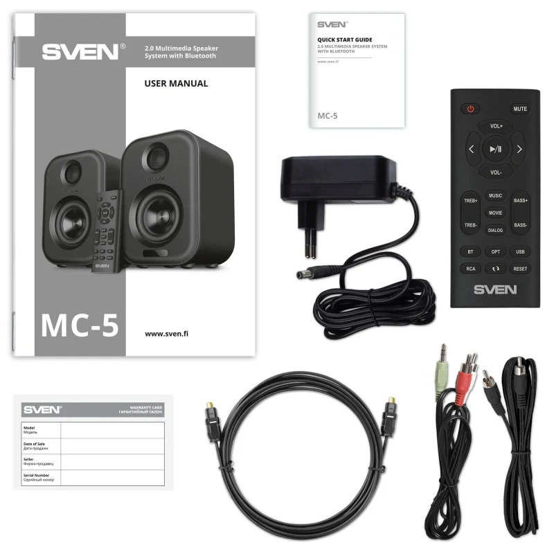 Boxe 2.0 SVEN MC-5 / 50W RMS, Bluetooth / USB / Grey 8