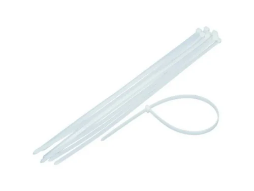 Cable Organizers NYTFR-250x3.6-W, Nylon cable ties, 250 x 3.6 mm, UV resistant, bag of 100 pcs, white