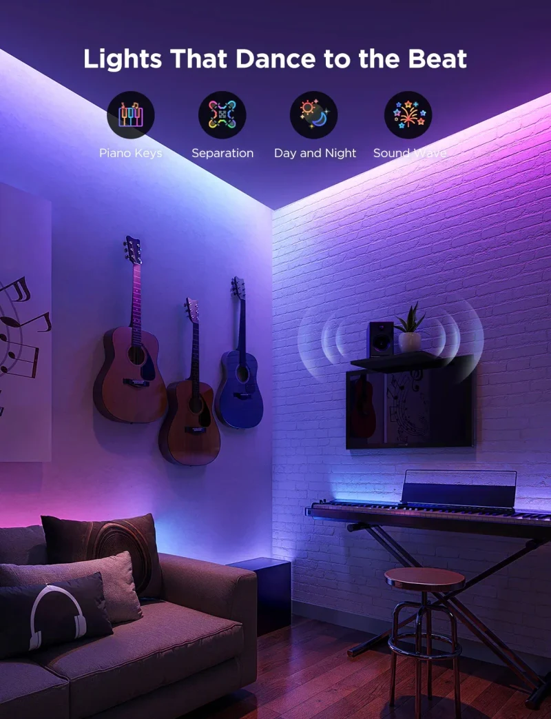 Banda de lumina GOVEE RGBICWW LED Strip Light 2 Pro 5m 8